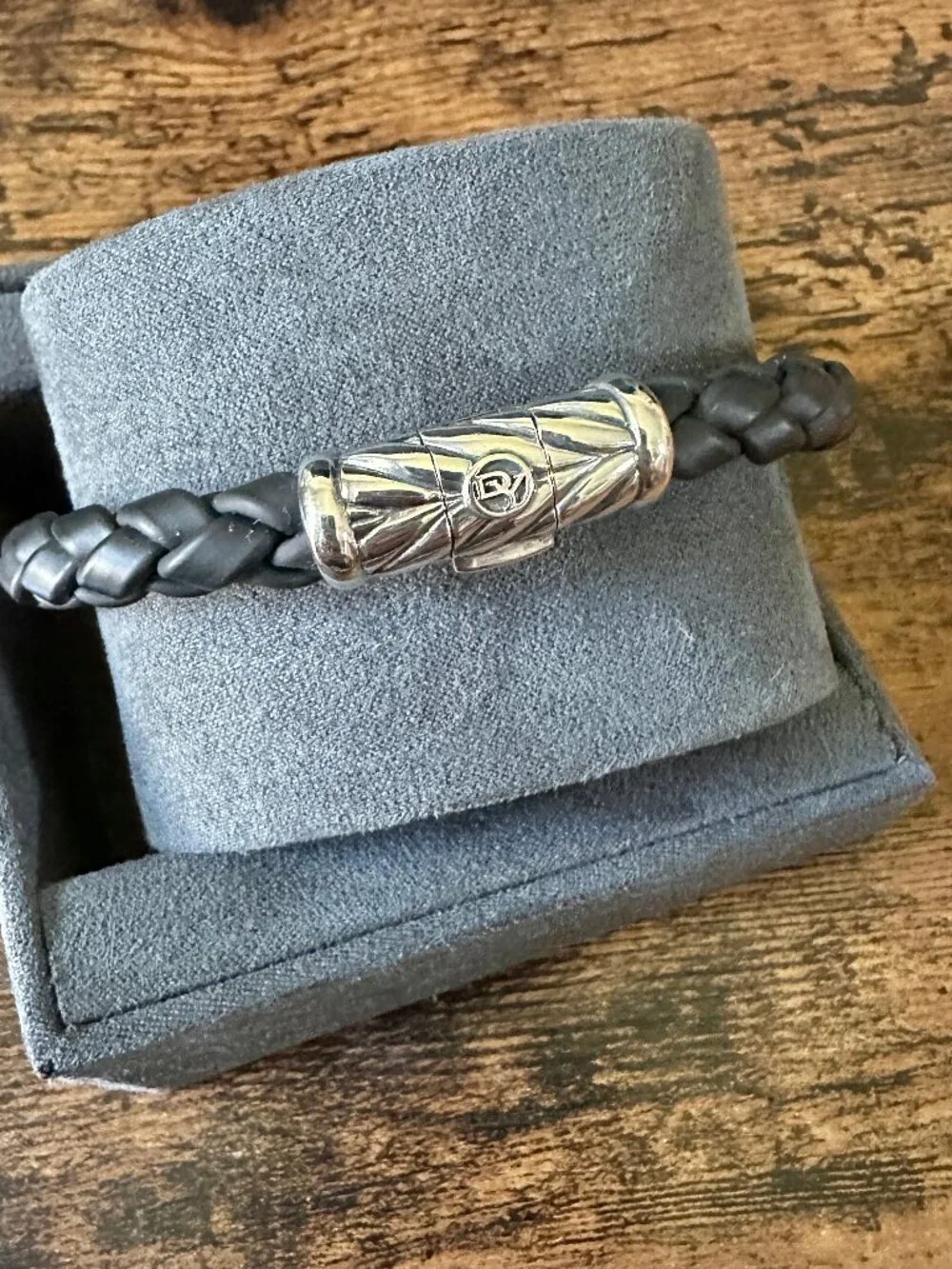 David Yurman Chevron Bracelet in Black Rubber - 8mm - 8.75